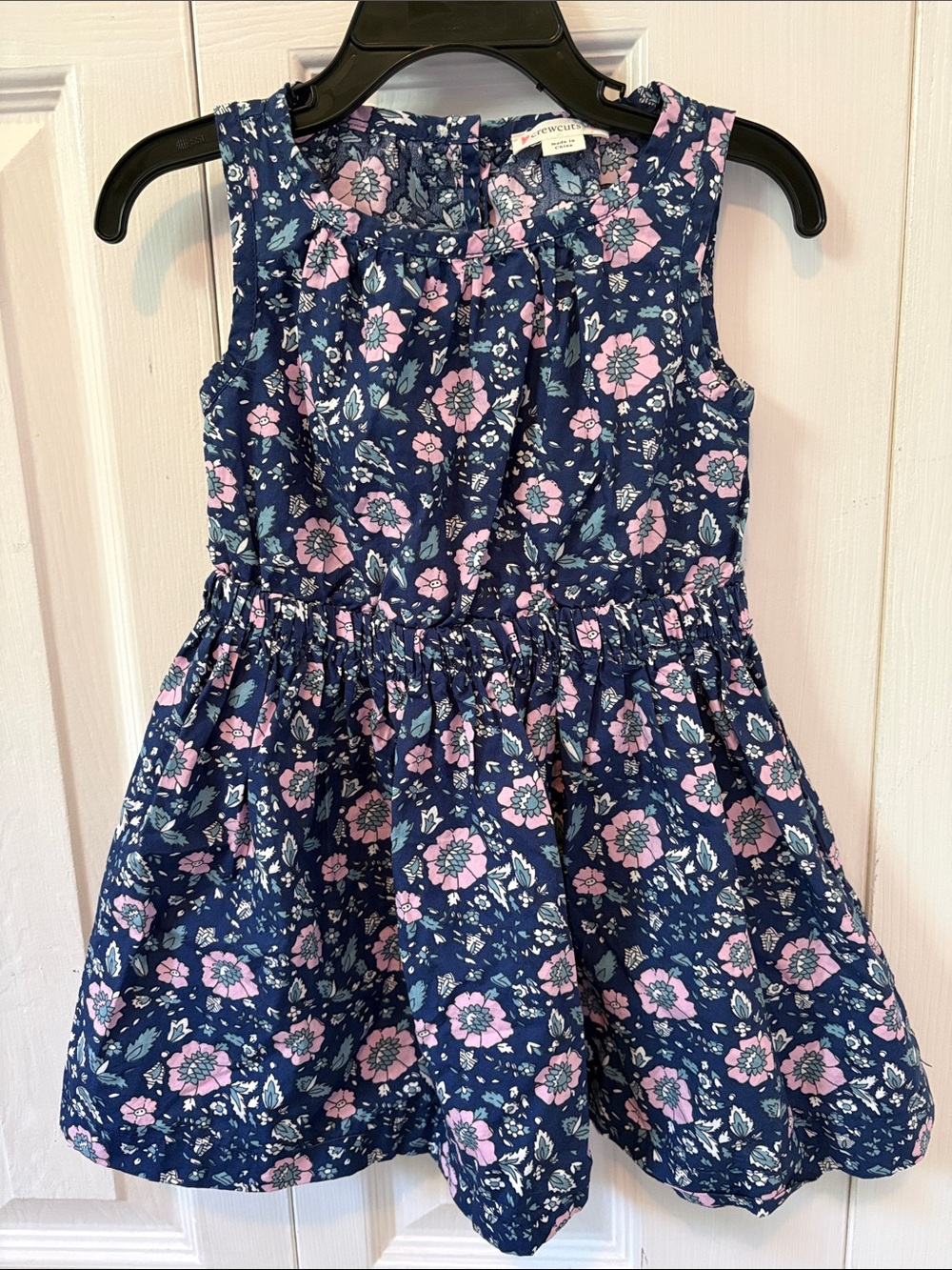 J. Crew Navy Dress with Pink Floral Print